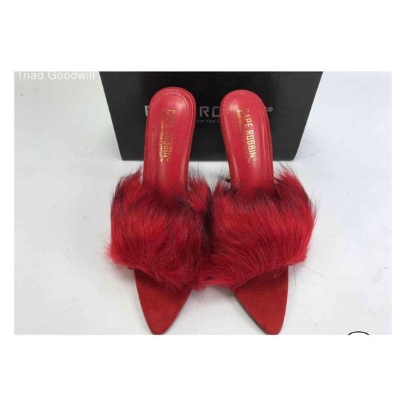 NWT 7M Cape Ribbon Style #FUJI-M Faux Fur HIgh Heels - Picture 2 of 5
